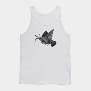 Hummingbird Hawk-Moth - flying insect design - on white Tank Top